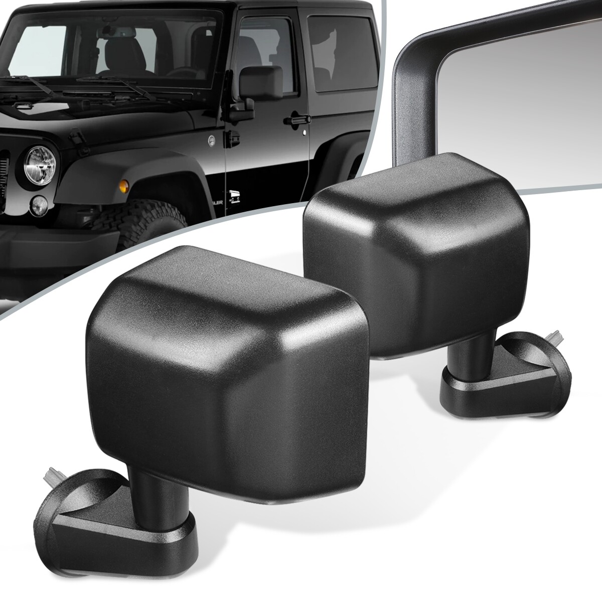2014 Jeep Wrangler Power-Heated Side Door Mirror Set CH1320372 CH1321372