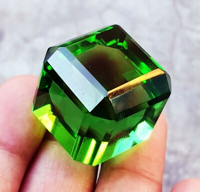 Big Size Green Cube Loose Gemstone 140 to 145 Ct Certified Topaz On eBay R429