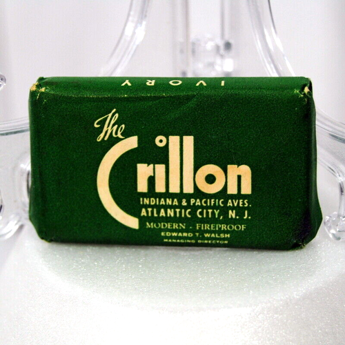 Vintage "The Crillon" N.J. Hotel Motel Toilet Soap Bar Mini Travel Advertising - 第 1/4 張圖片