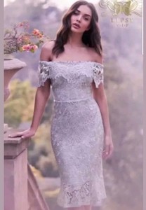 lipsy ruffle bardot satin panel bodycon