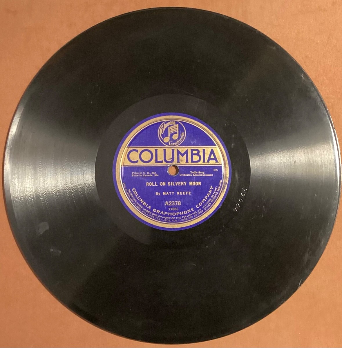 Matt Keefe – 78 rpm Columbia A2378: Sleep Baby Sleep/Roll on