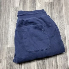 HURLEY Elastic Tie Waist High Rise Blue Jogger Pants Men's Size Large