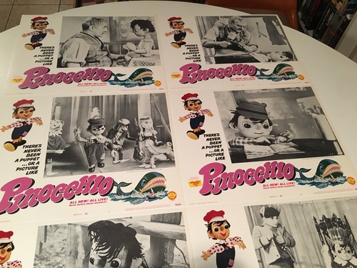 Pinocchio Rara Lobby Card Originale Set di 8 Marionette Tedesche Fantasy Avventura 1969 - Foto 2 di 11