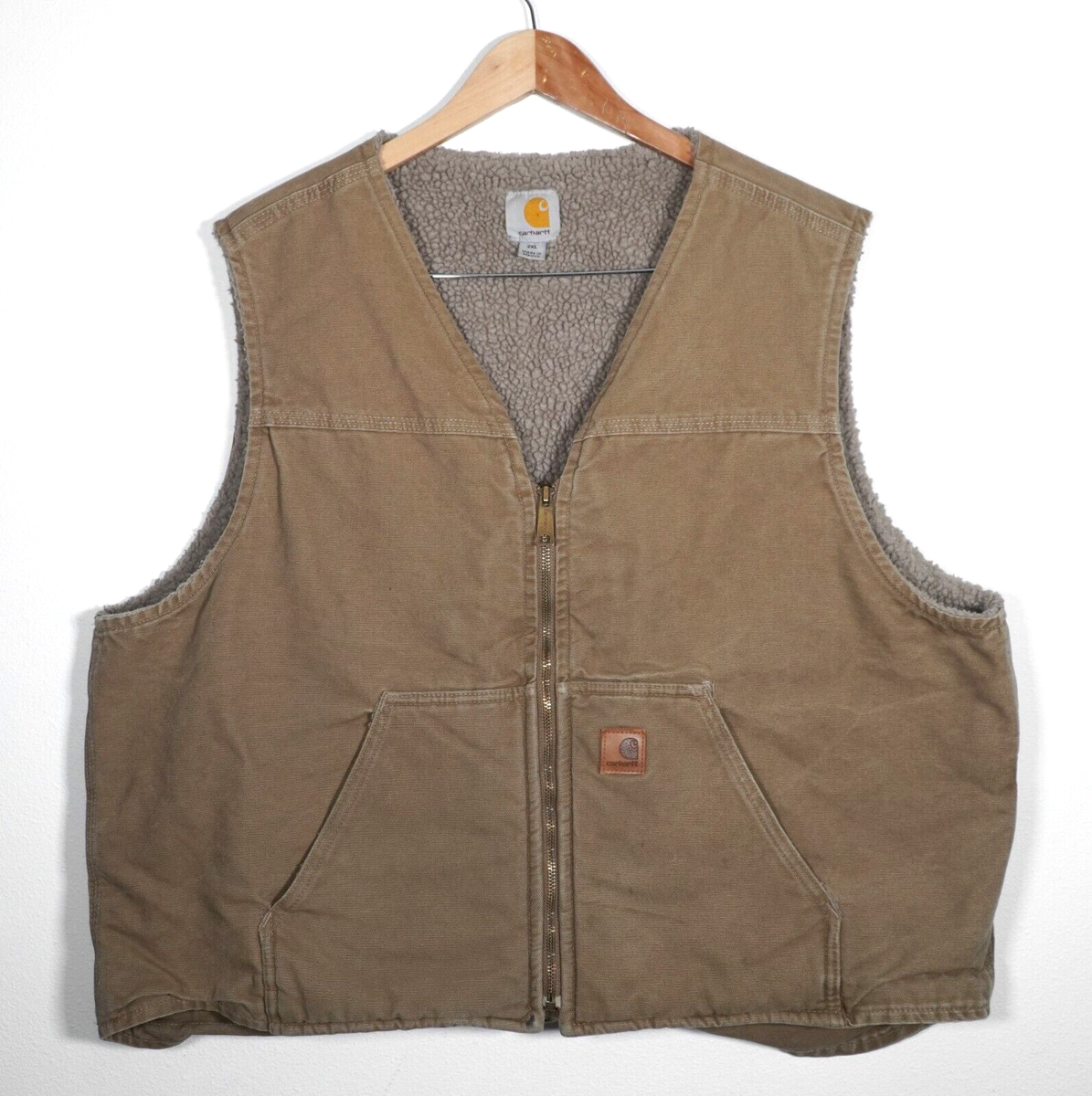 Vintage CARHARTT V26 FRB Brown Sherpa Lined Vest 2XL | eBay