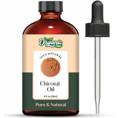 Organic Zing Chironji 100% Pure & Natural Carrier Oil - [118ml / 3.99 Fl OZ].