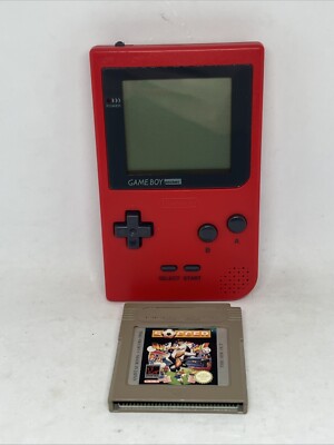 Nintendo Gameboy Pocket MGB-001 In Rot Funktioniert Getestet Mit Spiel Gratis UK Versand