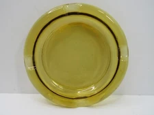 Vintage 8" Cigar Ashtray Yellow Honey Amber Rare Color Heavy Glass 4 Slots GUC