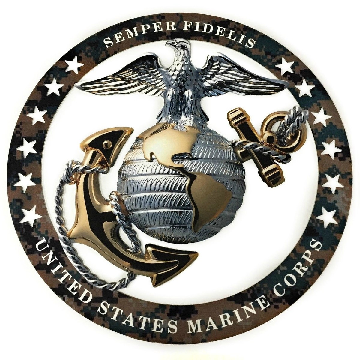 USMC ENLISTED RANK METAL SIGN MAGNET E-9, IN COLOR- MCCOLOR SM E9