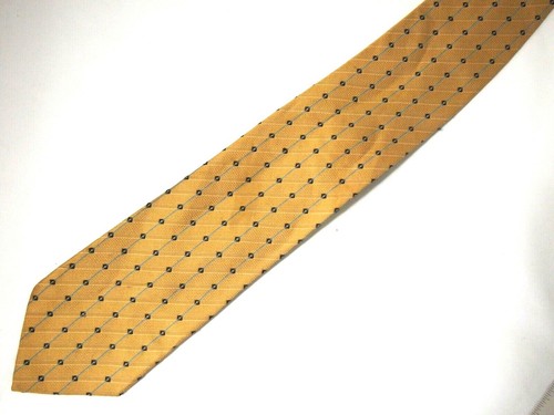 Vtg Umberto Frasi Mens Necktie Tie Gold Blue Striped Geometric 59" - Picture 2 of 4