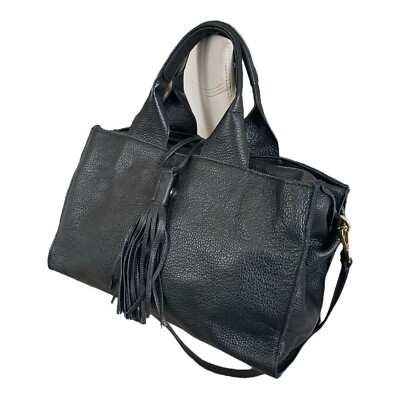 DAMENTASCHE TOTE COMPUTER ECHT LEDER SCHWARZ - LEATHER HANDBAG