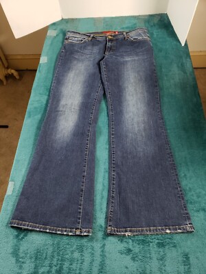 Colins Jeans Womens Blue Size 12 Low Rise Pants Stretch Zoe Flare Ladies Denim