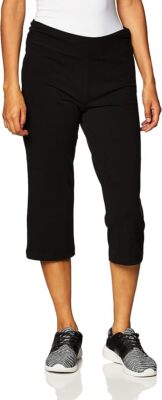 Danskin Damen Essential Sleek Fit Crop Hose Freizeit, Schwarz, XL