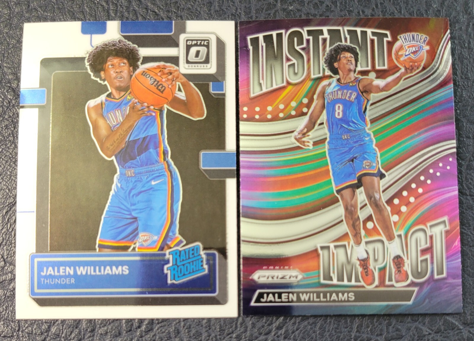 Jalen Williams 2022-23 Optic Rated Rookie 235 & Prizm Instant Impact 11 Thunder RC