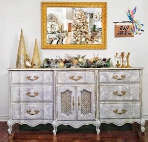Large French Provincial Dresser Hand Painted Ebay