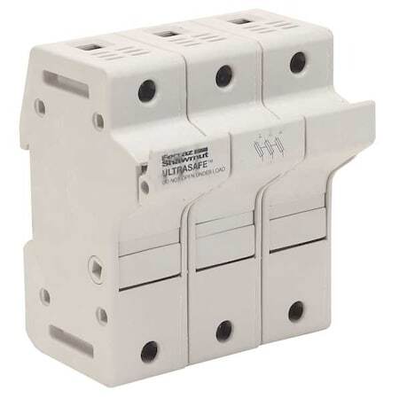 Mersen Us3j3 Finger Safe Fuse Block, J Ul Class, 3 Poles, 0 To 30A Amp Range,