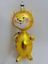 Vintage De Carlini Italy Tiger Cat Christmas Ornament