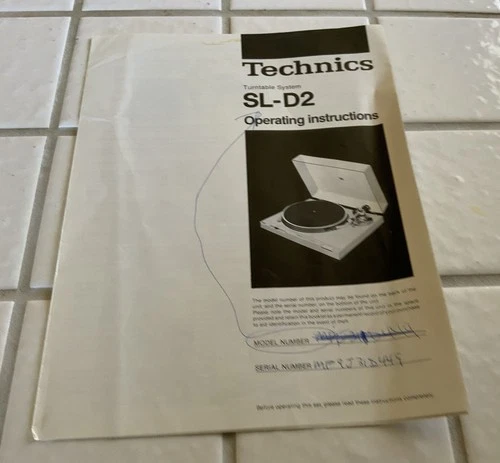 TECHNICS SL-D2 turntable record Player Operating Instructions