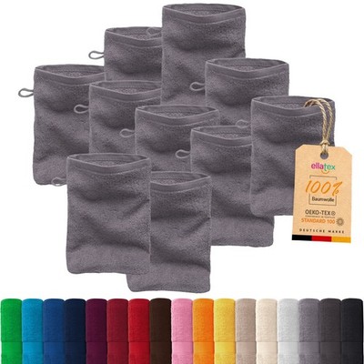 10x Waschlappen 15x21 cm Baumwolle 500g/m² Waschhandschuhe EllaTex Paris weich