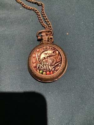 Small  Gone Fishing   Pocket Watch