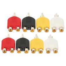  8 Pcs Subwoofer Y Connectors Splitter Adapter Audio Cable for Speaker