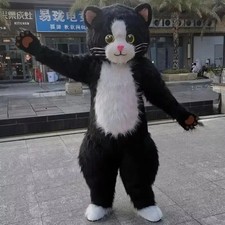 Cute Cat Mascot Costume Fancy Dress for Men Women Halloween Outdoor Suit AAC