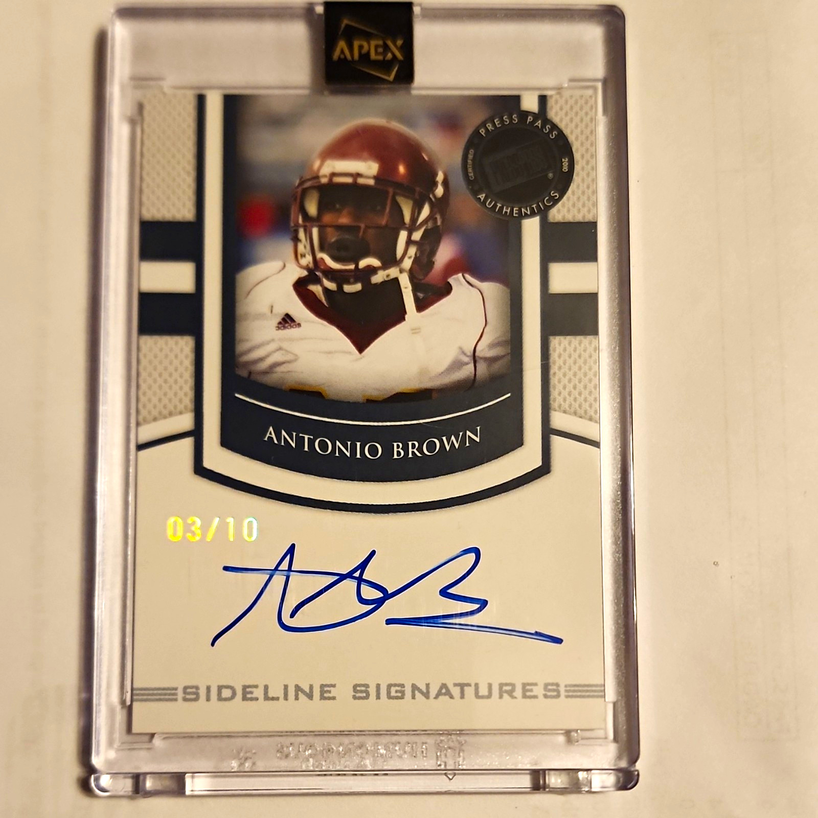 Antonio Brown Press Pass PE Sideline Signatures #SSAB Autograph Sideline Black