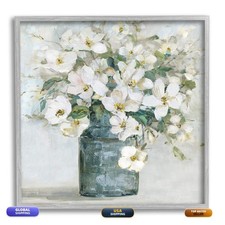 Stupell Industries White Geranium Bouquet Floral Still Life 24 X 24 Inch Framed