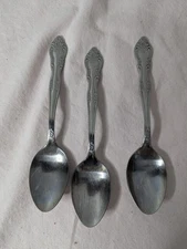 3 lot vintage Rogers Stainless Dream Rose 6" spoon Korea replacement flatware