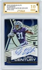 2025 Donruss Elite DJ Giddens TOTC Holo Auto RC /299 #TOC-DJG Graded PXG 10 psa