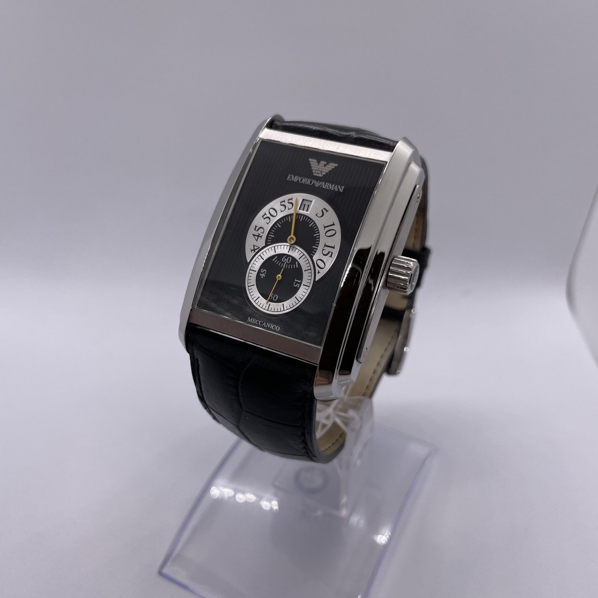 EMPORIO ARMANI MECCANICO 腕時計 Emporio Armani Meccanico Automatic Black Dial Black Steel