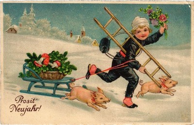 PC CHIMNEY SWEEPER HAPPY NEW YEAR (a74181)