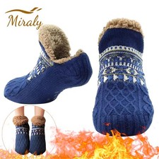Warm Winter Socks Women Men Non Slip Fluffy Fleece Slipper Socks Cosy Thermal Ho