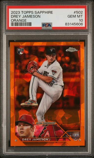 2023 Topps Sapphire #502 Drey Jameson Orange /25 PSA 10 POP 1 Diamondbacks
