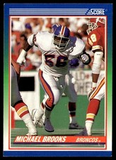 1990 Score Michael Brooks Rookie Denver Broncos #384