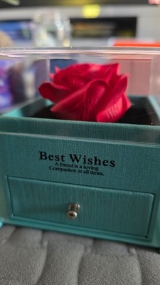 Eternal Red Rose Explosion Style Gift Box with Hidden Jewelry Drawer   4'' Cube