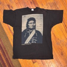 Vintage Fruit of the Loom Chief Joseph Nez Perce Native American T-Shirt XL