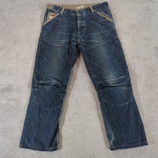 G-Star Jeans Mens W34 L26 Blue Elwood 5620 Relaxed Straight Loose Denim Dark