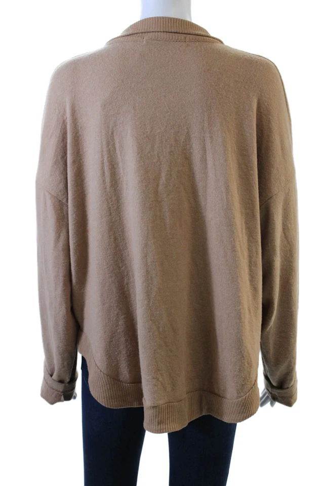 Project Social T Womens Ribbed Trim Collared Oversized Sweater Beige Size M - Image 3 of 4