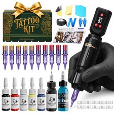 Samonay Wireless Tattoo Gun Kit, Complete Kit for Beginners L, Black
