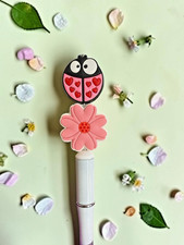 Focal For Beadable Pens, Keychains, Etc-Flower/Ladybug-2 Count