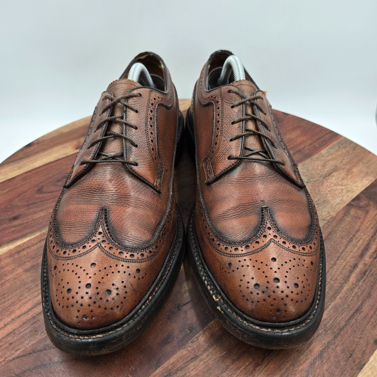 Florsheim Imperial Shoes Men 9.5D Brown Leather Longwing 