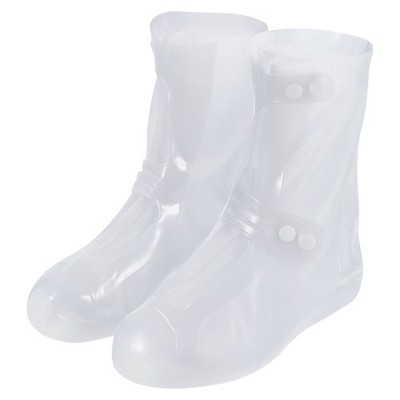 Waterproof Shoes Cover XXXL Overshoes Rain Galoshes with Double Buckle White