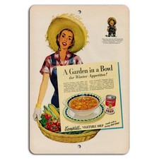 Campbell's Soup Sign Vintage Rustic Aluminum Metal Garden Decor Plaque