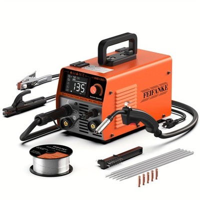 135A Fülldraht Schweißgerät Ohne Gas 230V 3 in 1 MIG/ARC/Lift TIG IGBT Inverter