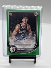 Ben Saraf 2025-26 Bowman Basketball #BCA-BA Green Auto #/99 RC