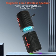 2 in 1 Magnetic Dual Splittable Bluetooth Speaker, IPX6 Waterproof Split Portabl