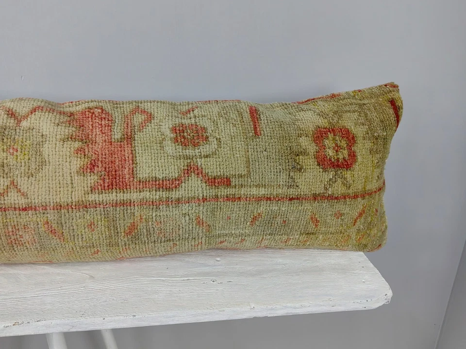 Funda de almohada Kilim turco 12x48 - tiro lumbar largo - cojín boho vintage Foto 4 de 4