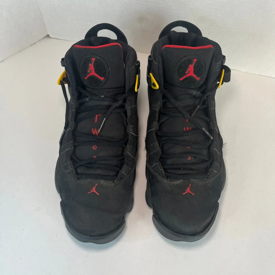 Кроссовки баскетбольные Nike Air Jordan 6 колец черные красные серные мужские размер 13 - Изображение 3 из 4