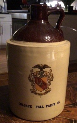 Vintage 1965 Colgate University  Fall Party  WHISKY JUG alumni barware bourbon