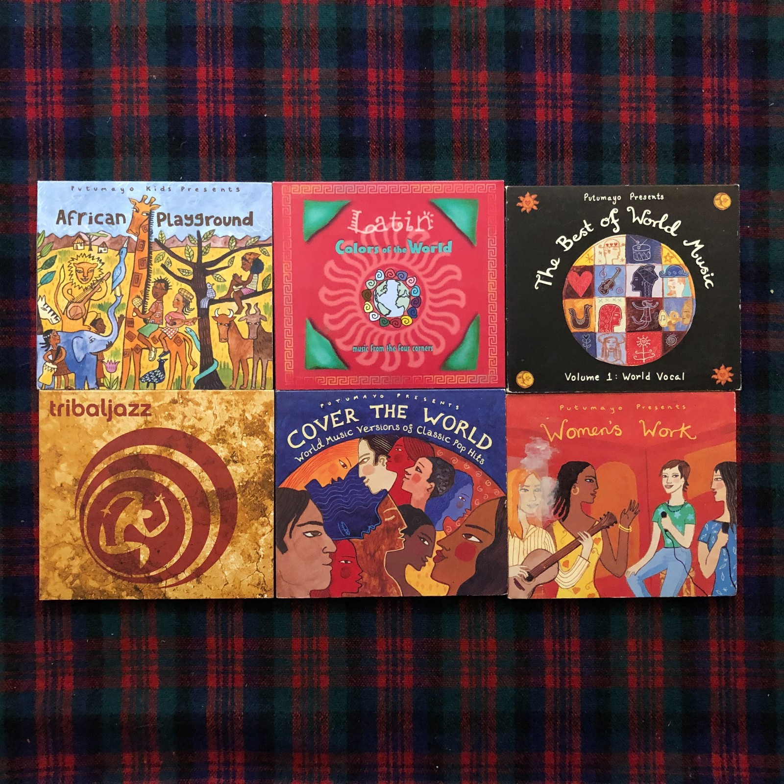 6 CDs-World Music-4 Putumayo-1 Colors of the World-1 Hidden Beach-all excellent